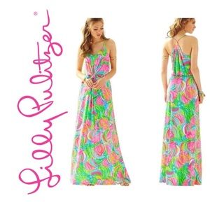 Lilly Pulitzer Rosa Maxi Dress “So A Peeling” L
